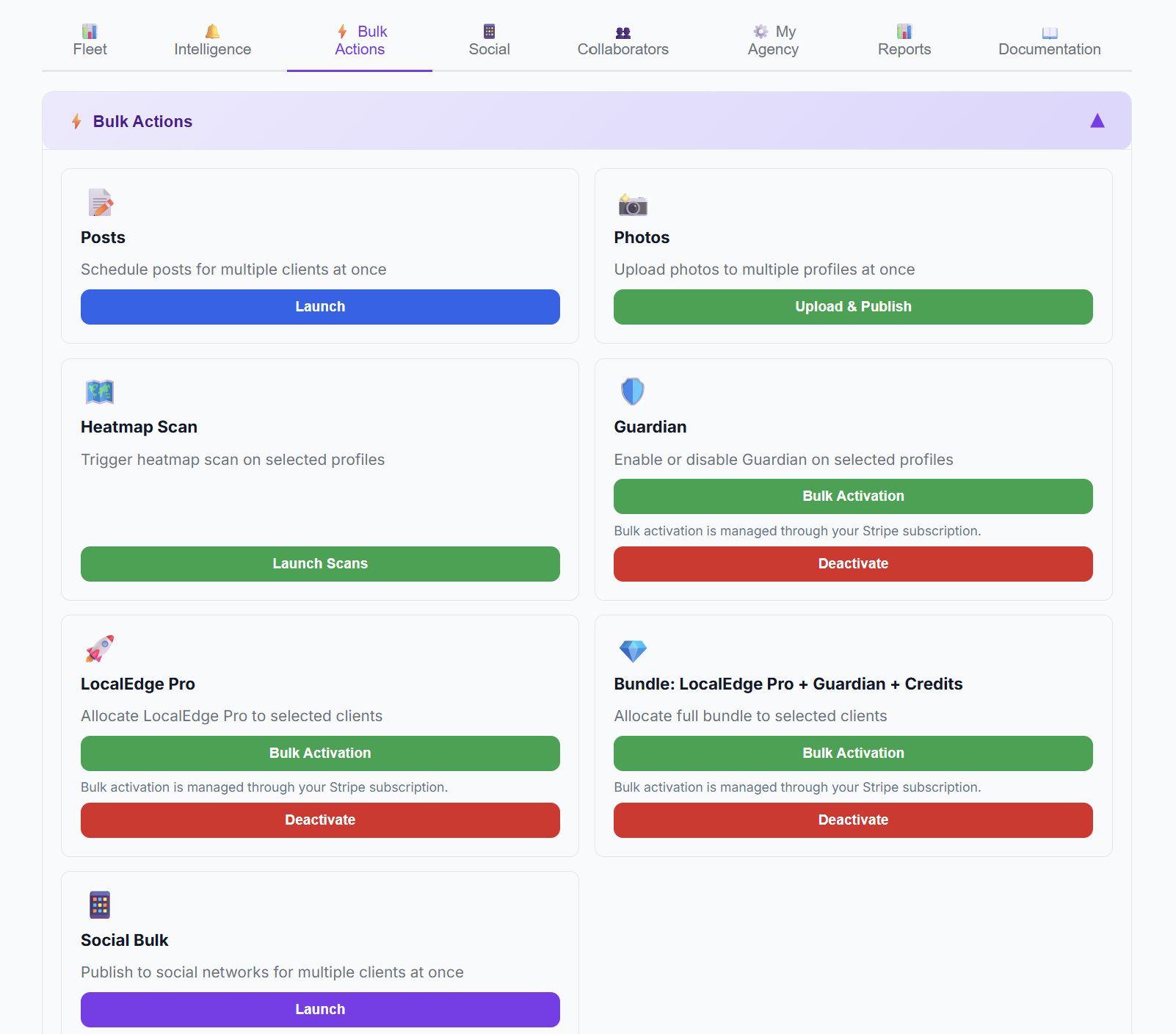 LocalEdge Agency Bulk Actions