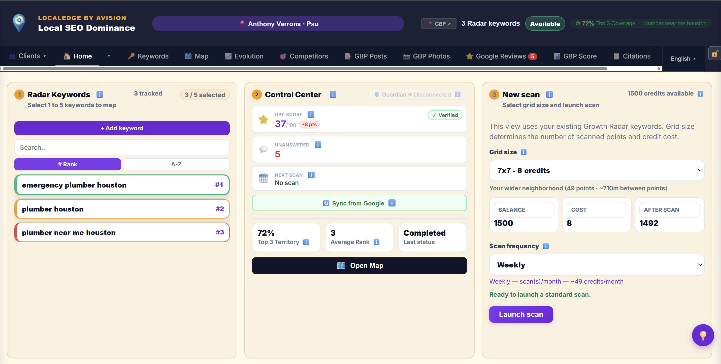 LocalEdge Dashboard — Google Business Profile Manager